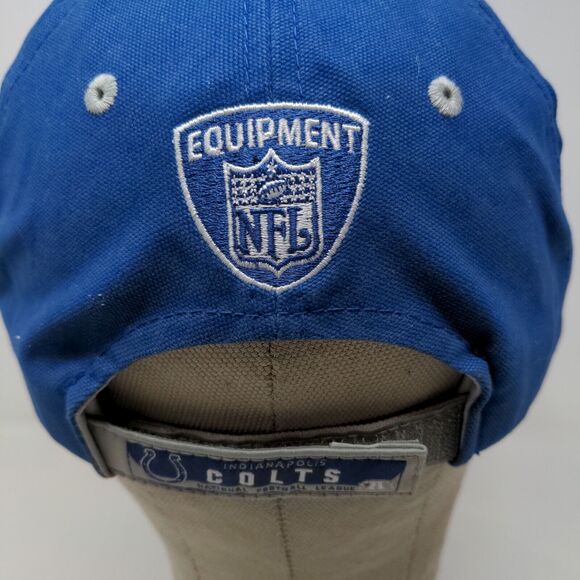 Reebok NFL Equipment Men's Strapback Hat Blue White Indianapolis Colts Logo - Picture 10 of 14